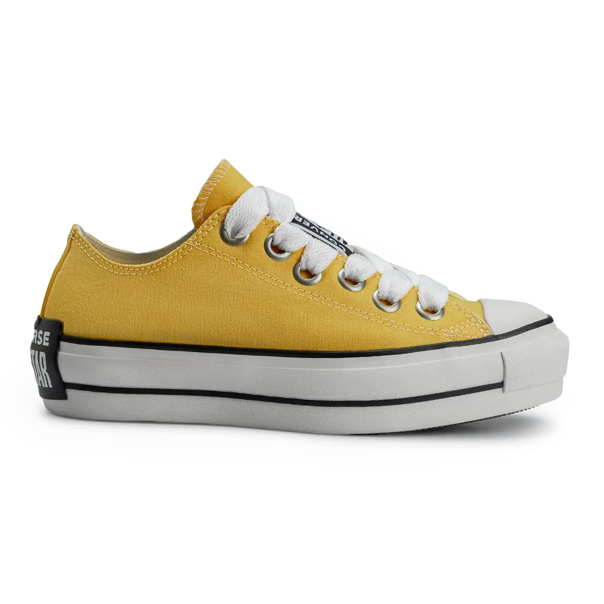 All Star Tenis LIFT BIG LACE OX CT28010002 Amarelo QueimadoPretoBranco Sint -1-